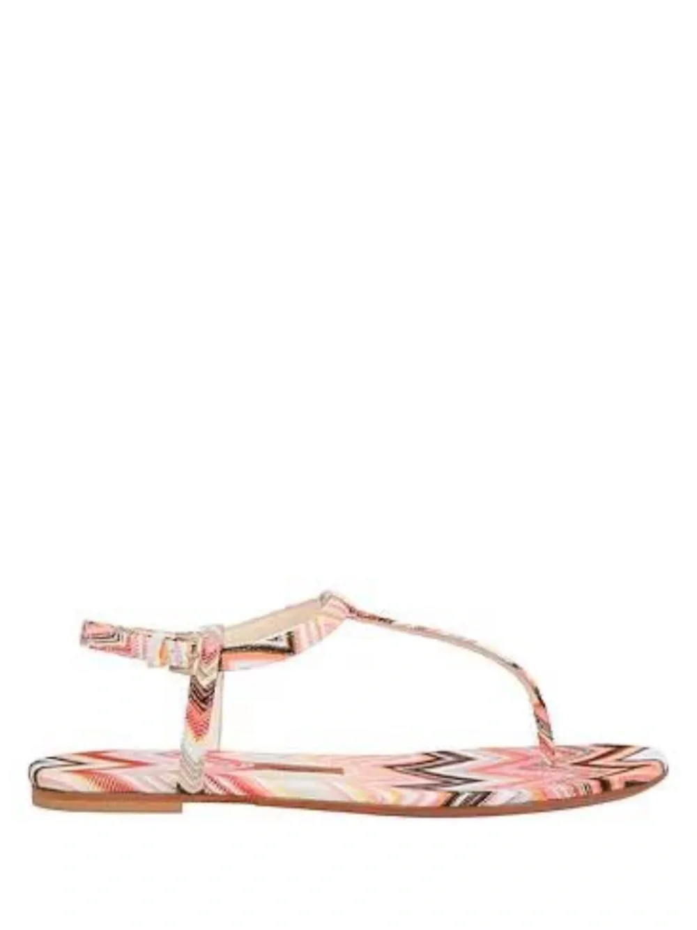 Missoni Leen Striped Twill Zig Zag Sandals - Pink Multi